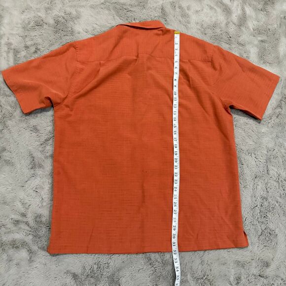 Quicksilver Men's Short Sleeve Button-Up Shirt Orange Size XL Relax - Picture 8 of 8